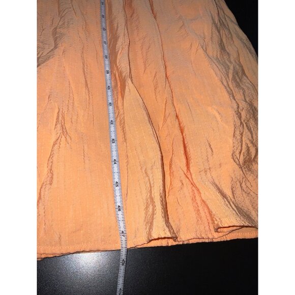 LUCY PARIS Midi Dress Kierlan Tiered Skirt Puff Sleeves Orange size Small - Picture 13 of 14